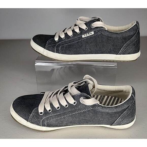 Taos Womens Star Charcoal Wash Canvas Fashion Sneaker Size 7 EU 36 - Picture 3 of 8